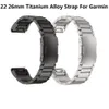 Titanium Alloy 22 26mm Easy Fit Watch Band Bracelet For Garmin Fenix5/5X/5XPlus/6/6X/6X/7/7XPro Metal Wristband For Instinct2