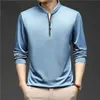 Camisetas para hombres Fashion Men Solid Half-Zip Camiseta Primavera Otoño Nuevo NUEVO Copa masculina STARETWear Casual STIPLE TOJLO TOPSL2404