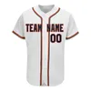 Numero di stampa di maglia da baseball bianca personalizzata Numero casual Street Big Size Game Training Shirt da baseball traspirante uomini/Lady/Youth