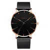 Polshorloges heren mode ultra dunne horloges zakelijke roestvrijstalen mesh quartz horloge elegante man luxe