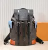 디자이너 가방 Christopher MM M23764 Black Backpack 남자 여성 패션 레드 에피 가죽 여행 숄더백