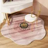 Tapis de fleur rose doux rose maraicule épais enfants de filles tapis de chambre antidérapante