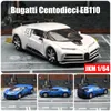 1 64 Bugatti Centodieci EB110 miniatyr leksaksbil 1/64 jkm racing fordonsmodell gratis hjul diecast legering metall samling gåva 240402