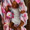 43cm African American Reborn Babypuppe Twin Ein fertiges neugeborenes schwarzes Mädchen vorzeitige Baby Sammler Kunstpuppe Bestes Geschenk für Kinder