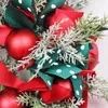 Flores decorativas da porta da frente da porta da frente da porta da frente de Natal Nórdica pendurada decoração reutilizável com fita de bola colorida para externo interno