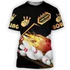 2023 T-shirt da uomo estivo più recente Nome personalizzato Nome Bowling 3D Shirt Stampato 3D unisex Casual Tshirt Gift per Bowling Player DW129