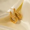 Exquisite Fashion Gold Tone C Shaped Stainless Steel Earrings for Women - Perfect Accessory