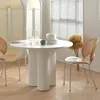 Noordse massief houten eettafel eetkamer meubels ontwerper Slate Round Eetting Table Simple Small Apartment Lounge Round Table