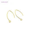 14k Gold Plated French V-formade örhängen Krokar Fynd mässing Metall Ear Wire Hooks Inställningar DIY-smycken Tillbehör