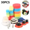 30Pcs Reusable Car Polishing Pad Kit Auto Care Hand Tool Polisher Sponge Buffing Pad Buffing Waxing Cleaning Sponge Accessories