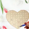 Guest Book Puzzle | Heart Shaped Rustic Wedding Guest Book with Puzzle Pieces | Decorative DIY Guest Sign in Book for Wedding Bi