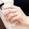 Anéis de designer de ponta Tifancy 925 Sterling Silver Diamond Full Diamond Leaf anel