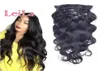 Indian Clip In Extensions 7Pcslot Clip Human Hair 1228 Inch Natural Color Body Wave Human Hair Extension Clip3013871