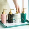 Liquid Soap Dispenser Light Luxury Ceramic Hand Body Wash Shampoo Conditioner El Sub-bottling Household Lotion Press Bottle