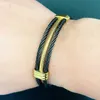 Bangle Luxury Gold Color Wire Узел мужской браслет хип -хоп женщины из нержавеющей стали с открытой манжетой Бругл Пульсира Билеклик Ювелирные изделия 24411