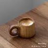 Muggar vintage grov keramik stora öron kaffemugg hög utseende nivå konststil keramiska par dricker hem frukost
