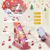 Santa Claus Climbing Stairs Early Education Electric Track Little Yellow Duck Light Music Pig Toys Christmas Halloween Gift 240407