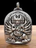 Colliers de pendentif hx couleurs argentées yamantaka marque solide zodiaque gardien dieu benming collier de bouddha pour hommes et femmes pendentifs bijoux