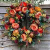 Fiori decorativi 1pc fiore grande grande ghirlanda autunnale di zucca per decorazione della porta d'ingresso Ringraziamento regalo ghirlanda