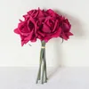 Artificial 5 Head Moisturizing Rose Hand Bouquet Wedding Bouquet Artificial Flower Home Placement Photography Soft Decoration