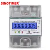 Transparent Cover Din Rail 380V 80A 3 Phase 4 Wires Electronic Watt Power Energy Meter Wattmeter kWh LCD Backlight Display