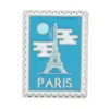 Nya Frankrike Building Flag Paris Eiffel Tower Brosch Emalj Lapel Pin Badge Clothes Accessories