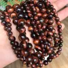 Natural Red Coral Tiger Eye Türkis Achate Granatstein rund lose Perlen für Schmuck Herstellung DIY Armband Halskette Handgemacht