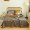 Blankets Jacquard Cotton Gauze Blanket Sofa Cover Queen King Size Summer Quilt Stitch Coverlet Home Bedding Bedspread On The Bed Sheet