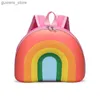 Backpacks 2023 Version coréenne Rainbow Childrens Sac à dos sac à dos sac à dos mignon sac pour enfants pour garçons et filles de 3 à 5 ans Y240411