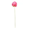 Kwiaty dekoracyjne moda Fałsz Anthurium pojedyncza gałąź fałszywa przyciągająca wzrok dekorat stołowe elementy sztuczne