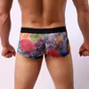 Underpants Mens Boxer Sexy Floral Rose Printed Gay Underwear Transparent Breath Male Panties Penis Soft Cueca Gift For