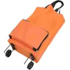 Storage Bags Tug Bag Collapsible Shopping Trolley Wheels Large Capacity Grocery For Folding With Reusable Tote Oxford Cloth Cart