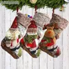 Bolsas de armazenamento Meias de Natal Papai Noel Elk Bear boneco de neve, lareira de doces de doce lareira