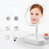 LED -makeupspeglar med lampor 5x förstorande bärbar rund reser Desktop Vanity Mirror Up Smart Cosmetics Tool