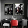 Wine Glass Canvas Print Red Wine and Bottle Kitchen Posters Wall Art Picture Bar Dining Room Restaurant Kitchen Decor Painting