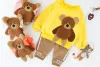 Trousers Baby boy clothes autumn winter plus velvet warm thickening suit boys and girls cartoon bear sweater + corduroy pants baby 2pcs