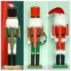 Sztuka i rzemiosło 38 cm świąteczny do orzechów drewniany żołnierz perkusista kreatywny marionetka vintae fiurine rękodzieła festiwal ift ornament wystrój domu l49