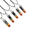 Dekorativa figurer Quartz Natural Stone Chakra Crystal Healing Pendulum Pendant Merkaba Dowsing 7