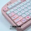 Accessoires kbdiy 129 clés pbt mignon clés roses de lapin à vapeur pour le clavier de jeu mécanique personnalisé MX Switche Syesub xda Profile Clé Cap