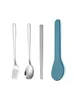 Set di stoviglie 3 pezzi in acciaio inossidabile Tabella da tavolo Ricevi un caso Corea Portable Family School of Kitchen Utensils