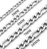 3mm5mm7mm10mm rostfritt stål Flat Figaro Curb Cuban Chain Link för män Kvinnliga halsband 1830 tum längd med sammet Bag4164949
