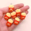 10pcs Mini French Frises Frises Resin Charms Pendre de nourriture mignonne pour les boucles d'oreille Cousquette de clés Faire des bijoux de bricolage