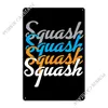 Squash Spor Spor Raket Metal İşaret Sineması Mutfak Duvar Mağarası Mutfak Tasarım Tin İşaret Poster