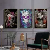 5D DIY Diamond Painting Skull Flower Full Round Diamond Mosaic Abstric