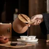 Teaware Sets Japanese Rough Pottery Tea Set Boiling Teapot Side Pot Retro Ceramic High Temperature Kettle Around The Stove