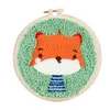 Mr Fox Poke Embroidery Woolen Yarn Artwork Kit Punch Needle DIY Material Package For School Students Handicraft Class Activity