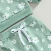 Pantalon à imprimé floral bébé filles vêtements nouveau-nés tombe les tenues de sweat à manches longues décontractées pantalon à crampons 2pcs set les combinaisons pour nourrissons