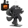 4/5/6 Blades Fireplace Fan Stovefan Non-Electric Stove Fan Thermoelectric Wood Stove Fans Burning Stoves Save Energy Heat Fan