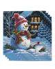 Christmas Snowman Bird Berry House Table Napkins Tissu Ensemble Mandkerchief Mariage Paremat Placemat Banquet de vacances Tineaux de thé