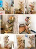 Rack de exibição de piso da sala de estar de estilo japonês, rack de armazenamento simples do escritório, quarto de estante de árvore curva criativa em forma de árvore